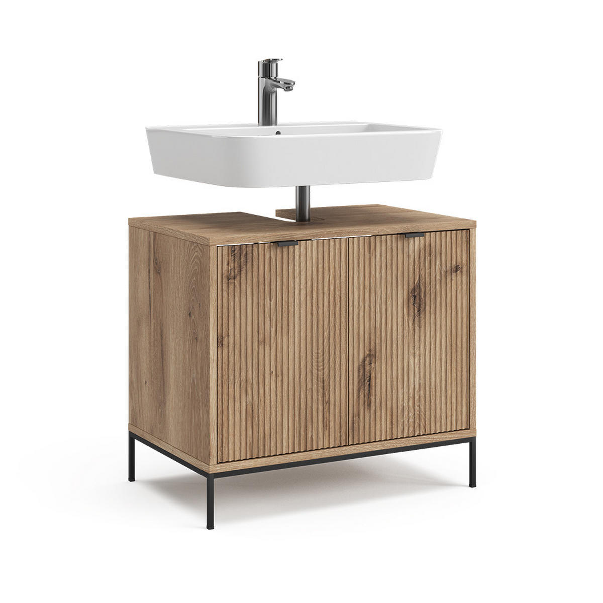 WASCHTISCHUNTERSCHRANK Eliza Viking Oak 70 x 63 cm mit 2 Türen - Eiche Wotan/Sonoma Eiche, Holzwerkstoff (70/63/45.1cm) - Vicco