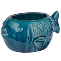 BLUMENTOPF CORAL COAST Fisch - Blau, Keramik (12cm) - Butlers