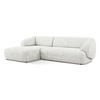 ECKSOFA links Strukturstoff Stoff Weiß - Beige/Schwarz, Kunststoff/Textil (156/280cm) - Makamii