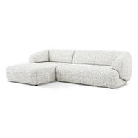 ECKSOFA links Strukturstoff Stoff Weiß - Beige/Schwarz, Kunststoff/Textil (156/280cm) - Makamii