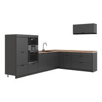 HÖRNKÖK Fame-Line, Mörkgrå/antracit, 327 x 227 cm, AP Oak - Mörkgrå/Antracit, Träbaserade material (327/153.6/60cm) - Vicco
