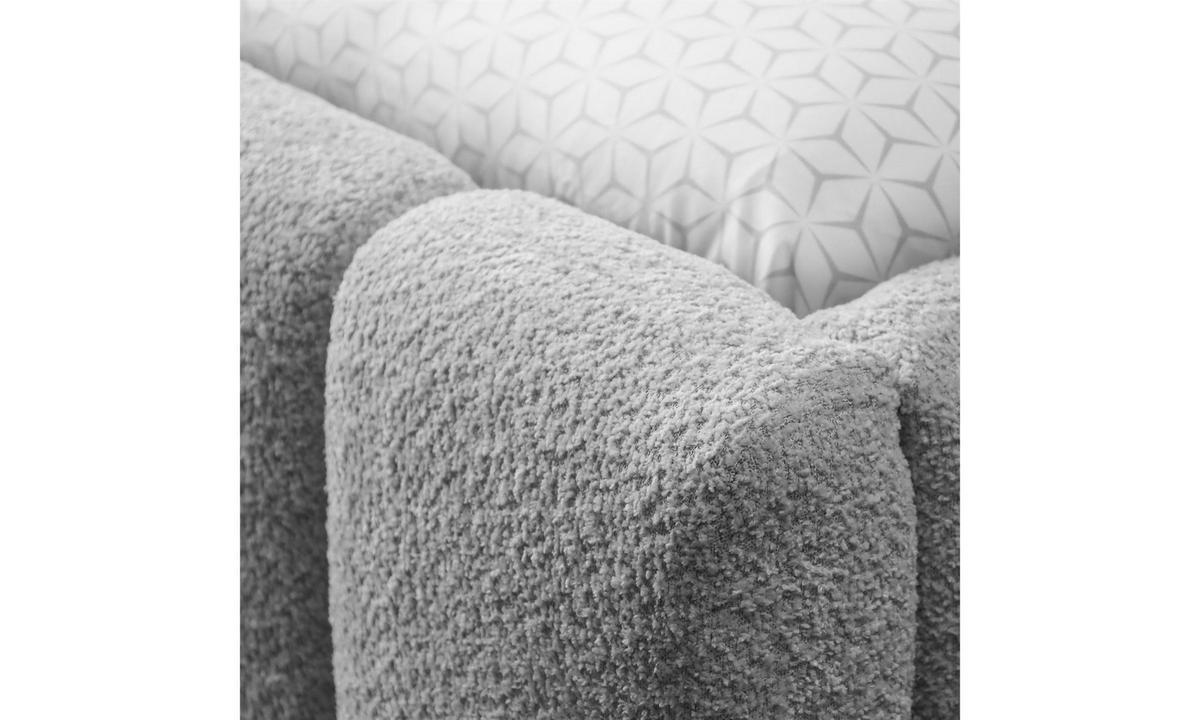 POLSTERBETT ELENA 140x200 cm Hellgrau (Anthology 15), 34 Holzlatten, Kopfteil 108 cm - Grau, Textil (140/200cm) - Lookway