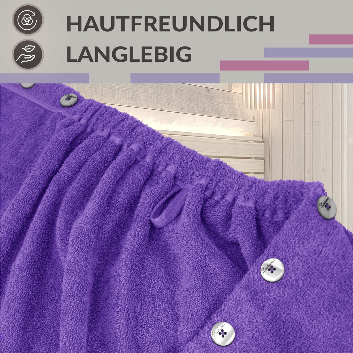 SAUNAKILT Dame Lugano Lila - Lila, Textil (150/75cm) - Lashuma