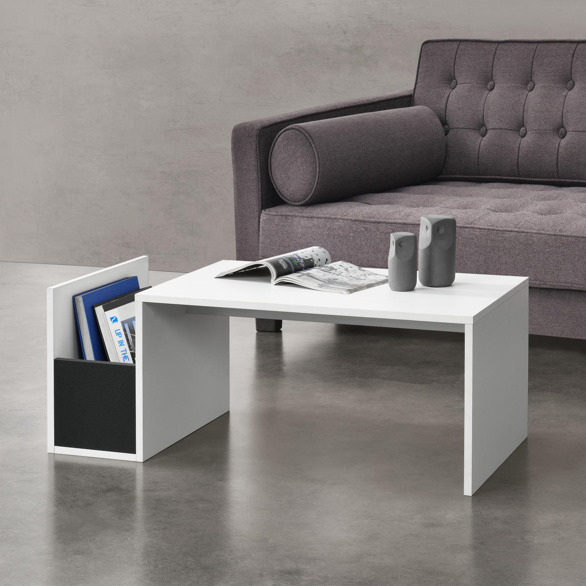 COUCHTISCH Bollnäs 90/45/35 - Weiß, Holzwerkstoff (45/90/35cm) - [en.casa]