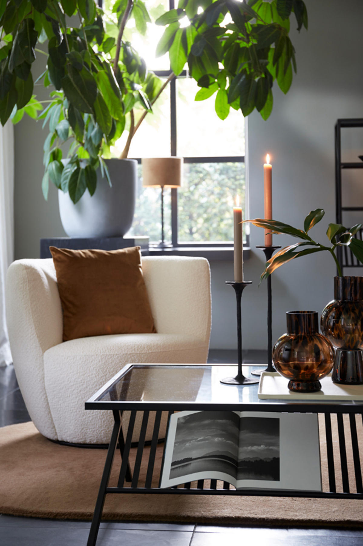 SESSEL Senja Weiß Ø89/74 cm - Weiß, Holz (85/74/89cm) - Light & Living