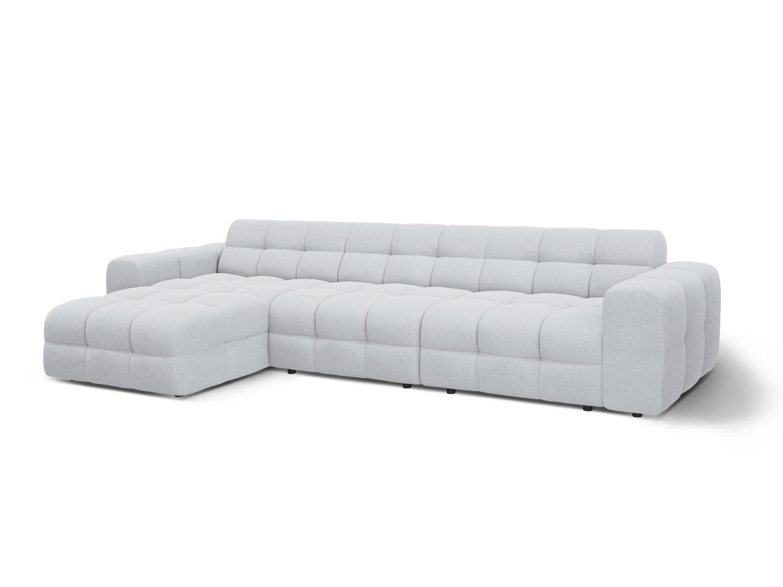 ECKSOFA links Kendal aus strukturiertem Stoff hellgrau 5 Sitzplätze - Hellgrau, Textil (173/357cm) - Micadoni