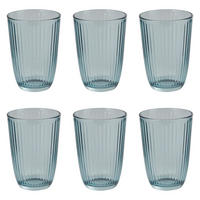 DRINKGLAS (6er Set) Linee - Blau, Glas (0.39L) - BUTLERS