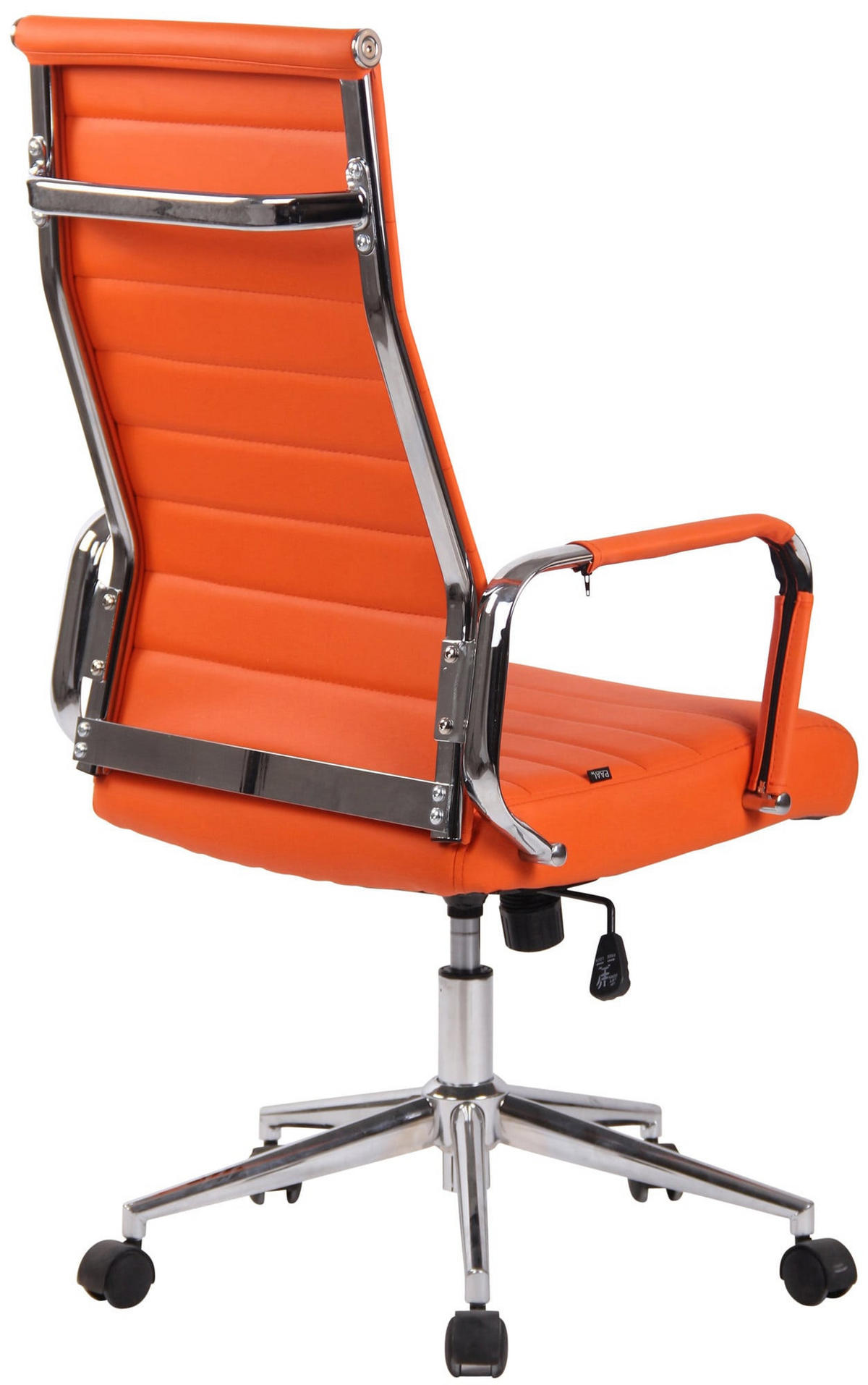 DREHSTUHL Lederlook orange - Chromfarben/Orange, Textil/Metall (58/105/66cm) - CLP