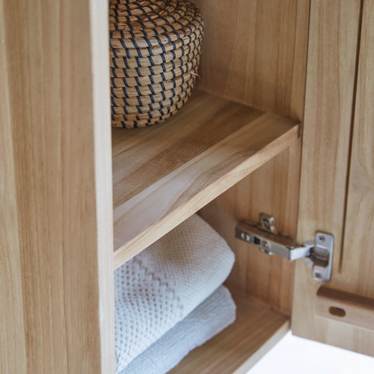 HOCHSCHRANK Typo Natur aus Teak - Naturfarben, Holz (35/120/30cm) - Tikamoon