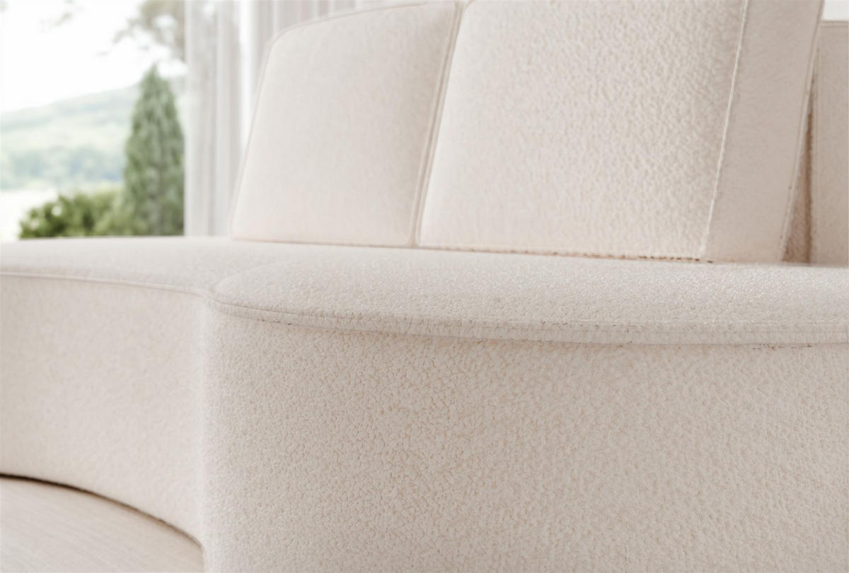 SOFA 3-sitzer Arlet In Stoff Abriamo - Creme, Holzwerkstoff/Textil (234/88/101cm) - Fun Möbel