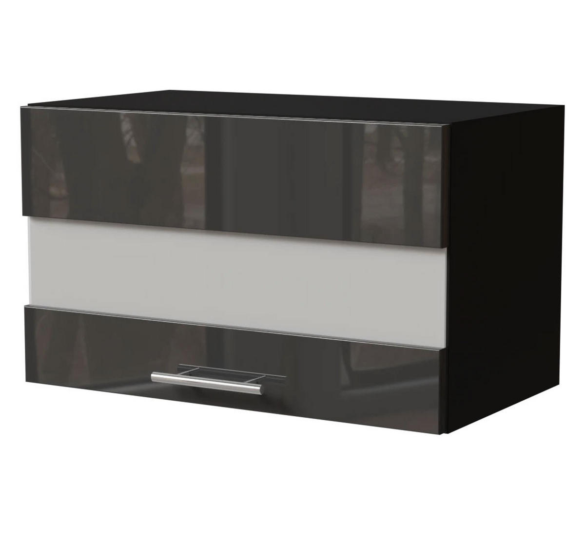 KLAPPHÄNGESCHRANK Essen W4BS/60/LAM Graphit Hochglanz / Schwarz Matt 60 / 32,5 / 36cm - Schwarz/Graphitfarben, Holz/Holzwerkstoff (60/36/32.5cm) - Feldmann-Wohnen