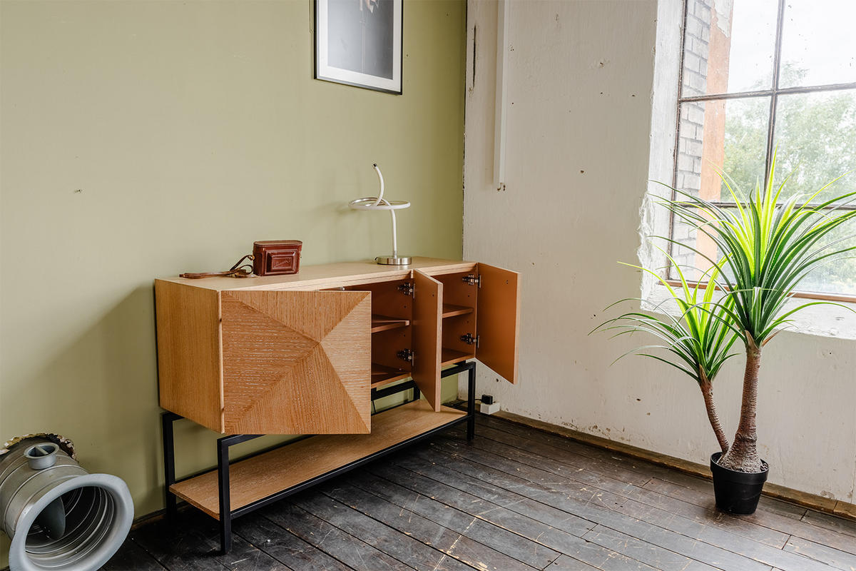 SIDEBOARD ANJO Braun Holz - Schwarz/Braun, Holz/Metall (150/85/40cm) - KAWOLA