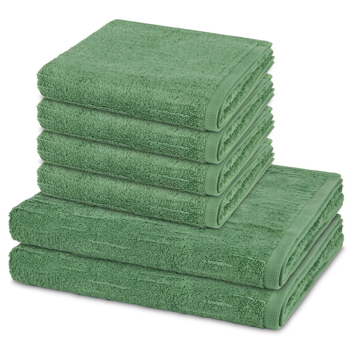 FROTTIERSET Premium 6-teilig - Grün, Textil (50/100cm) - Ross
