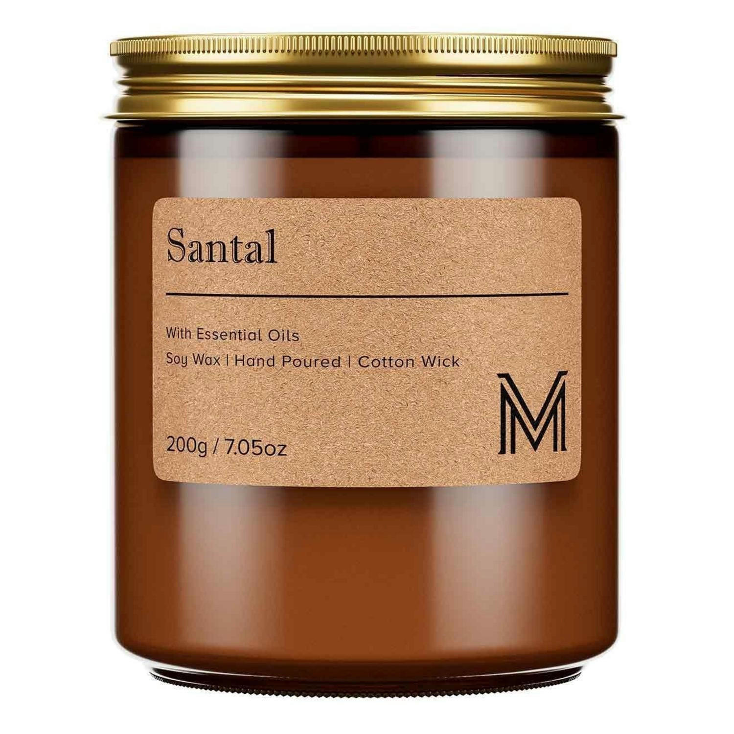 DUFTKERZE im Glas Santal 200g Sojawachs 40h Brenndauer - Braun, Glas (11.6cm)
