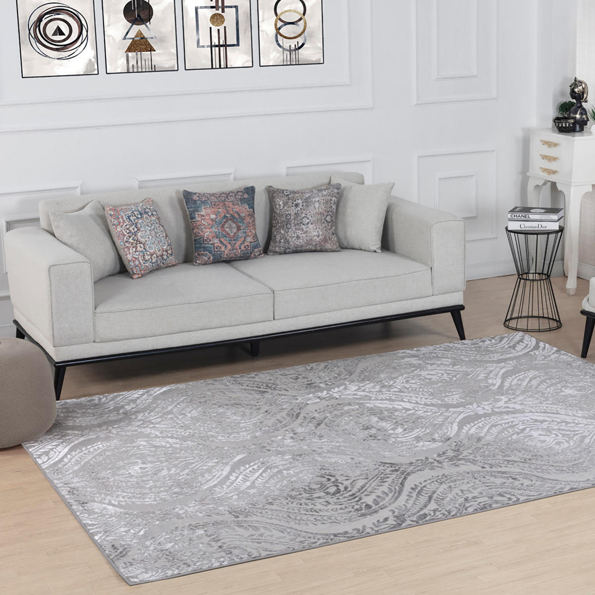 VINTAGE-TEPPICH 120x170 cm Weiß - Beige, Naturmaterialien/Textil (120/170cm) - LIVABLISS