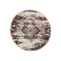 VINTAGE-TEPPICH Suki ø 120 cm rund - Rot/Creme, Kunststoff (120/120cm) - benuta