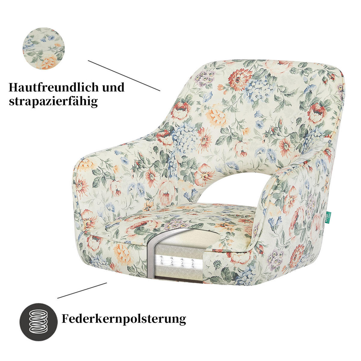 BÜROSTUHL Mika-Bryn 2er-Set - Multicolor/Schwarz, Textil/Metall (60/84/65cm) - DUBI Möbel