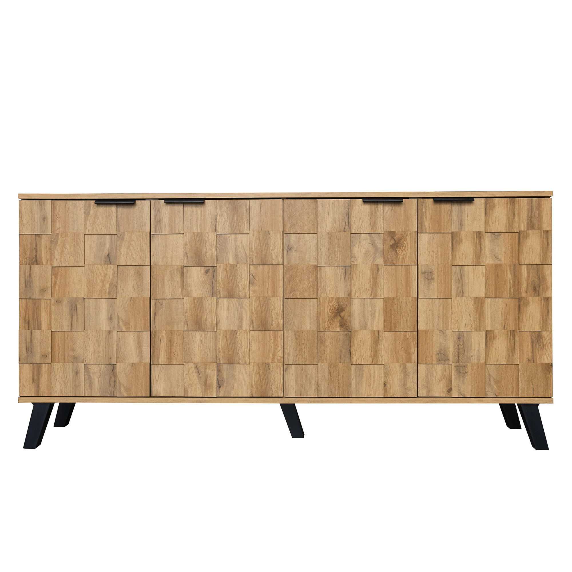 SIDEBOARD 160x35x78 cm Holzoptik, 4 Türen, Verstellbare Einlegeböden, Stauraum - Naturfarben, Holz (160/80/35cm) - PARAFTA HOME