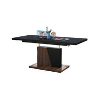 COUCHTISCH rechteckig Schwarz matt Nussbaum ausziehbar höhenverstellbar - Nussbaumfarben/Schwarz, Holzwerkstoff (70/120/60cm) - designimpex
