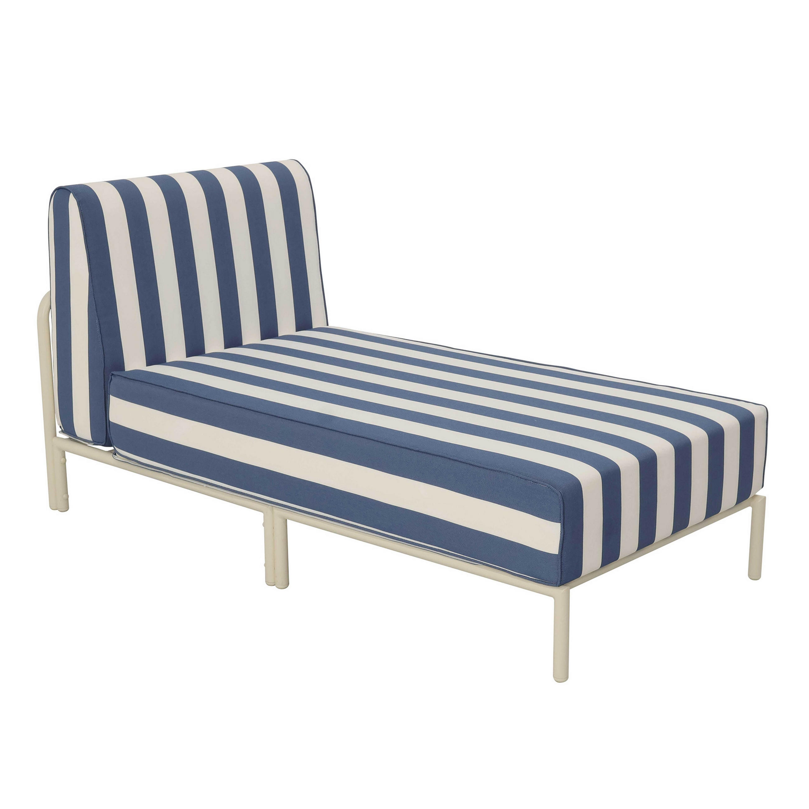 CHAISELONGUE, Pazifikblau - Blau, Textil (72/78/153cm) - Oviala