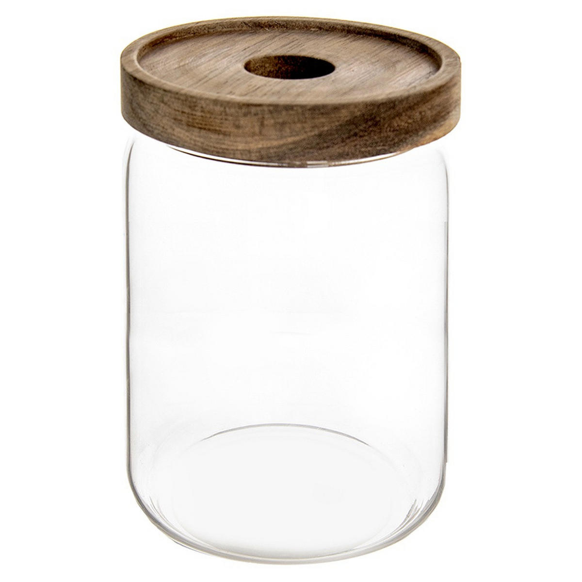 VORRATSGLAS Akaziendeckel 970 ml Transparent - Transparent, Glas (10/15.5/10cm) - Orion 