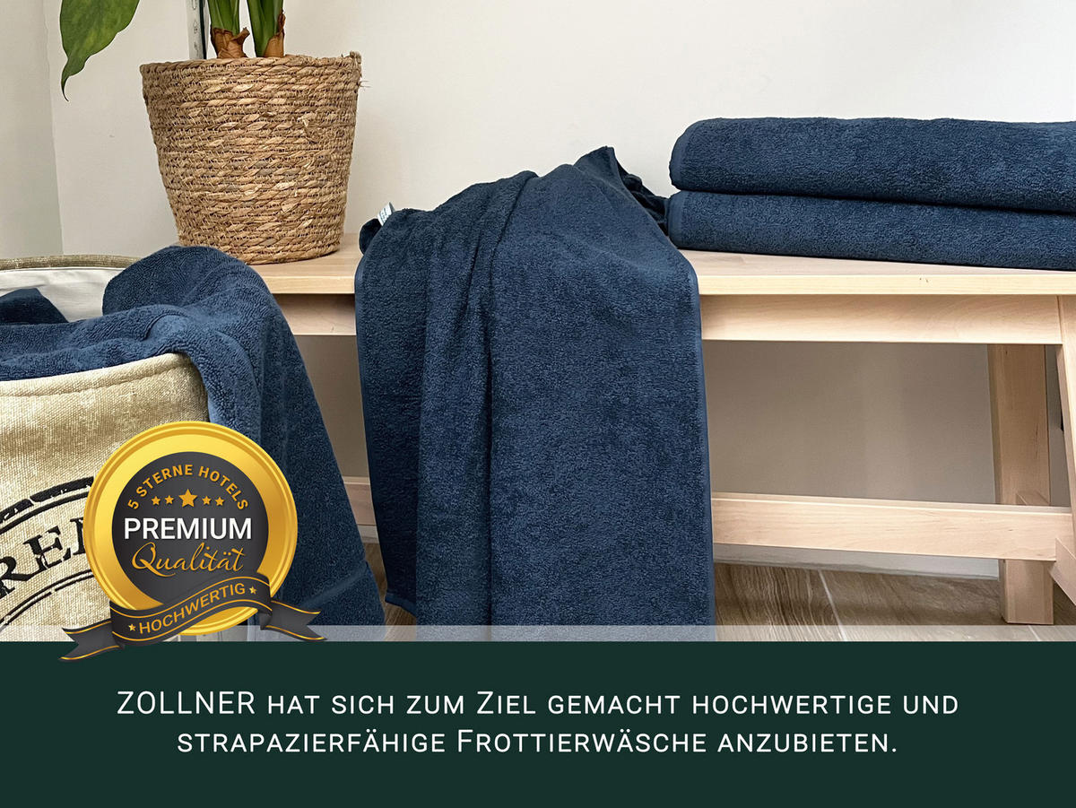 DUSCHTÜCHER, 3er-Set, 70x140 cm, 100% Baumwolle, Blau - Dunkelblau, Textil (70/140cm) - Zollner