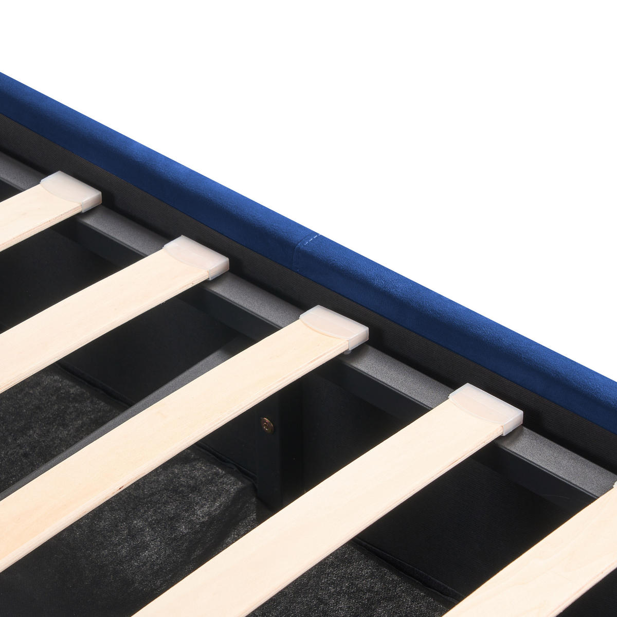 BETT mit Stauraum 180/200 cm Marineblau Rochefort - Blau, Textil (180/200cm) - Beliani