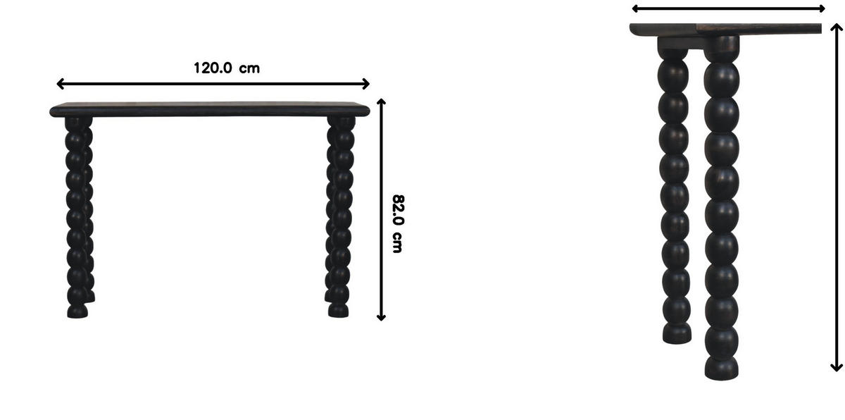 KONSOLENTISCH mit Carbon-Esche-Finish, Platz auf der Oberfläche, dunkelbraun - Dunkelbraun, Holz (35/120/82cm) - Artisan Furniture