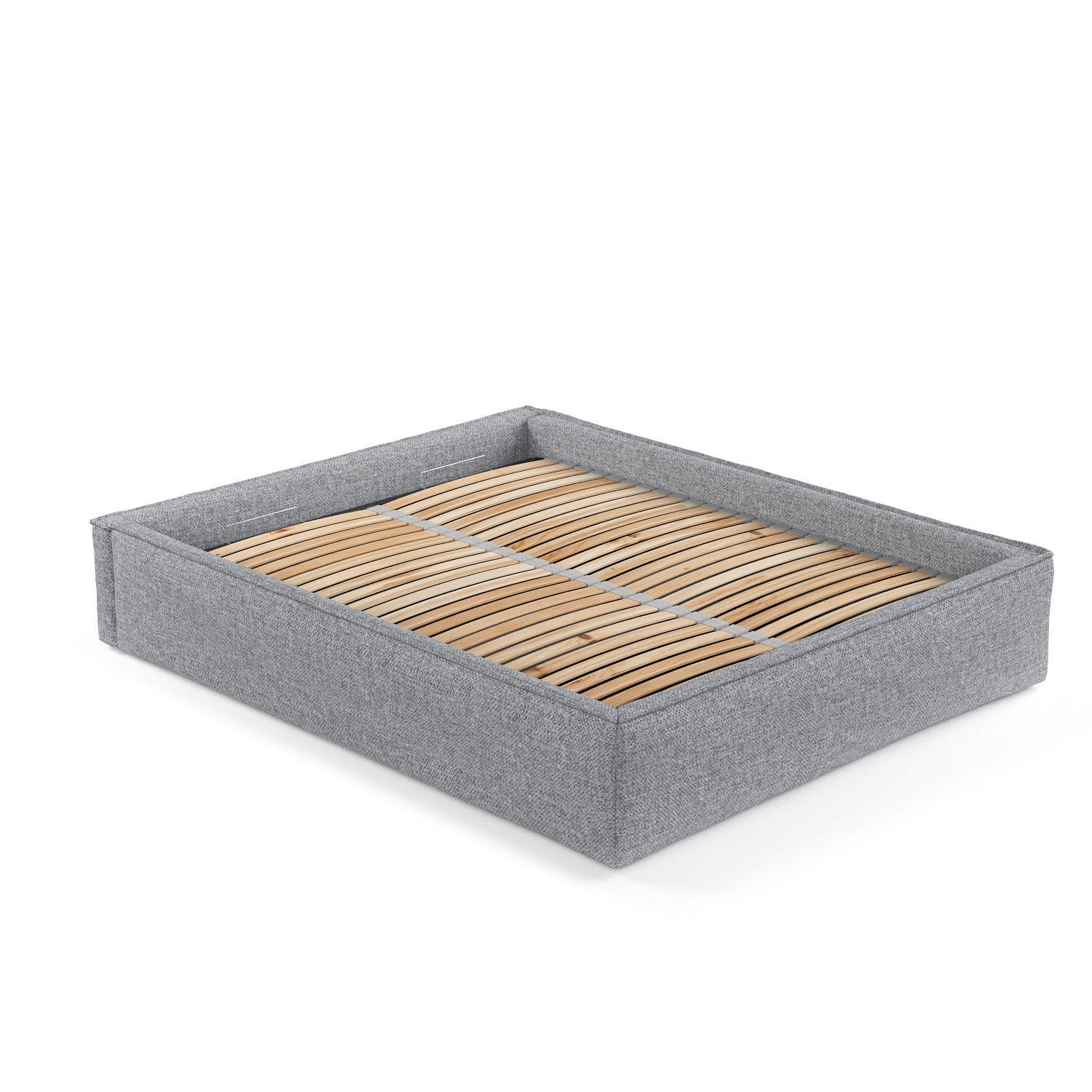 POLSTERBETT Alvar Grau 120/200 cm im Chenille-Stoff - Schwarz/Naturfarben, Holz/Holzwerkstoff (120/200cm) - Maison de Reve