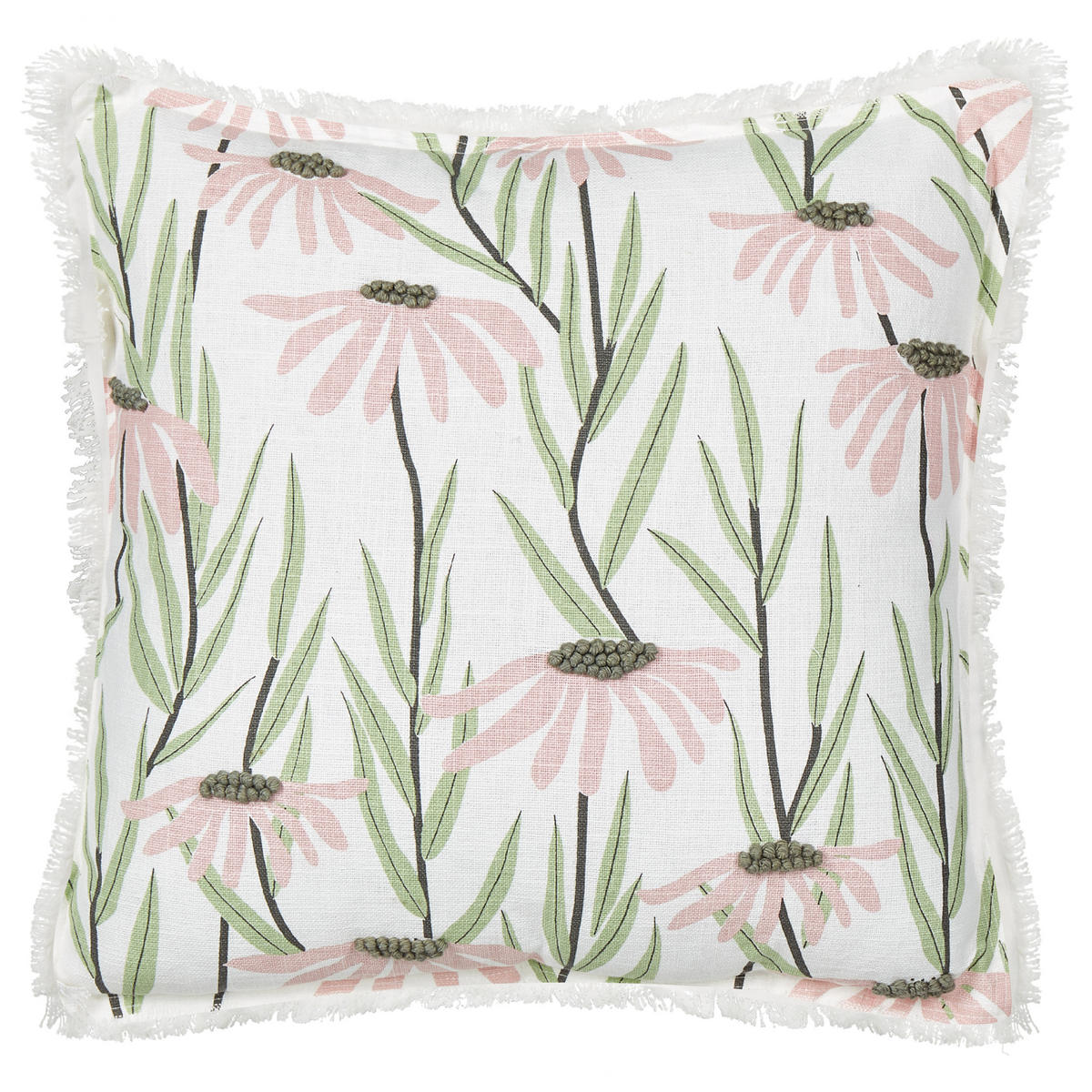 DEKOKISSEN Bunt 45/45 cm Gynura - Pink/Multicolor, Textil (45/45/7cm) - Beliani