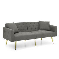 SOFA 2-Sitzer mit verstellbarer Rückenlehne Teddy Gray - Grau, Holzwerkstoff (177/74/78cm) - Meubliv