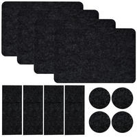 TISCHSET aus Filz, 12er Set 43/30 cm Anthrazit - Anthrazit, Kunststoff (43/30/1cm) - Dunedesign