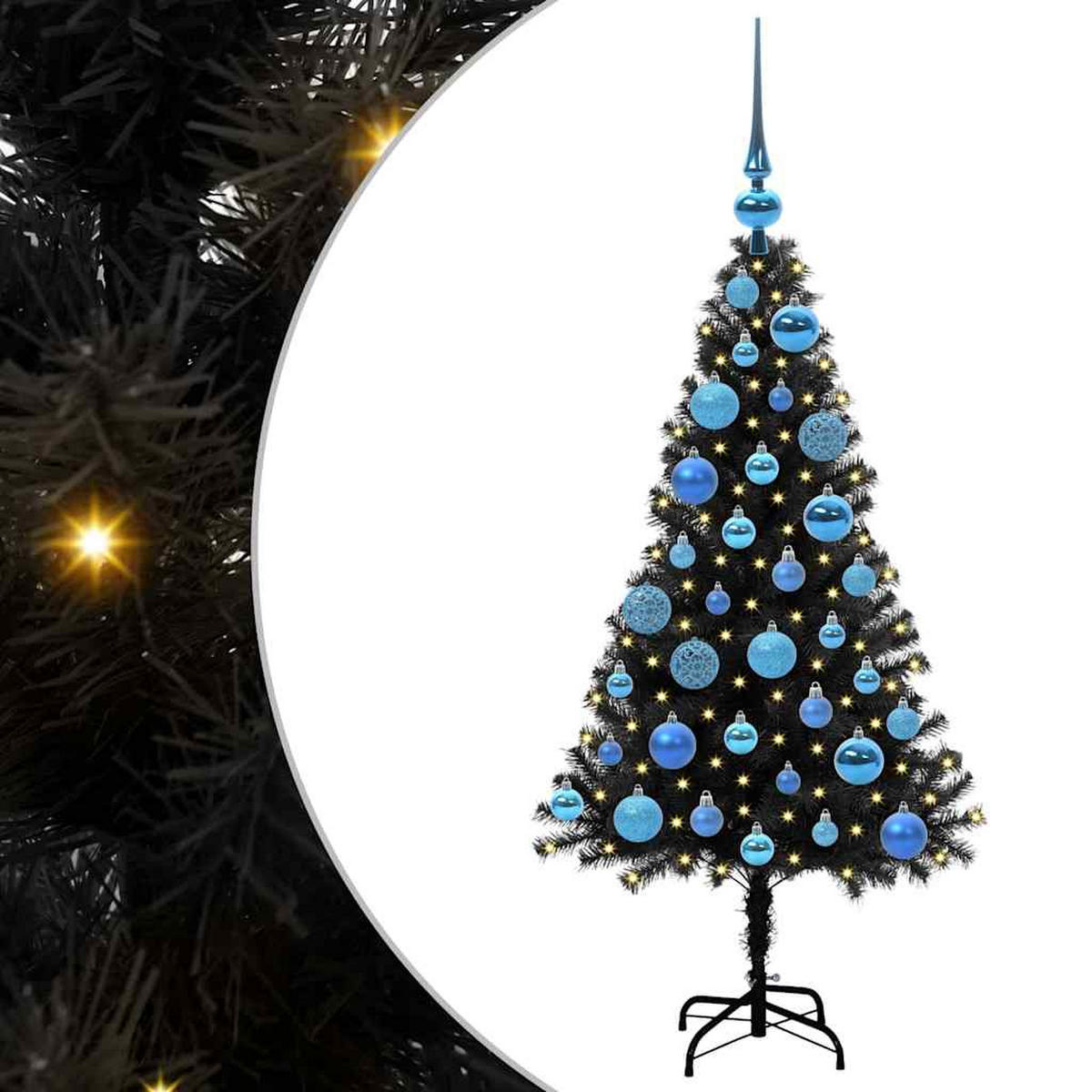 WEIHNACHTSBAUM 65/65/120 cm Schwarz PVC - Schwarz, Kunststoff (120cm) - vidaXL