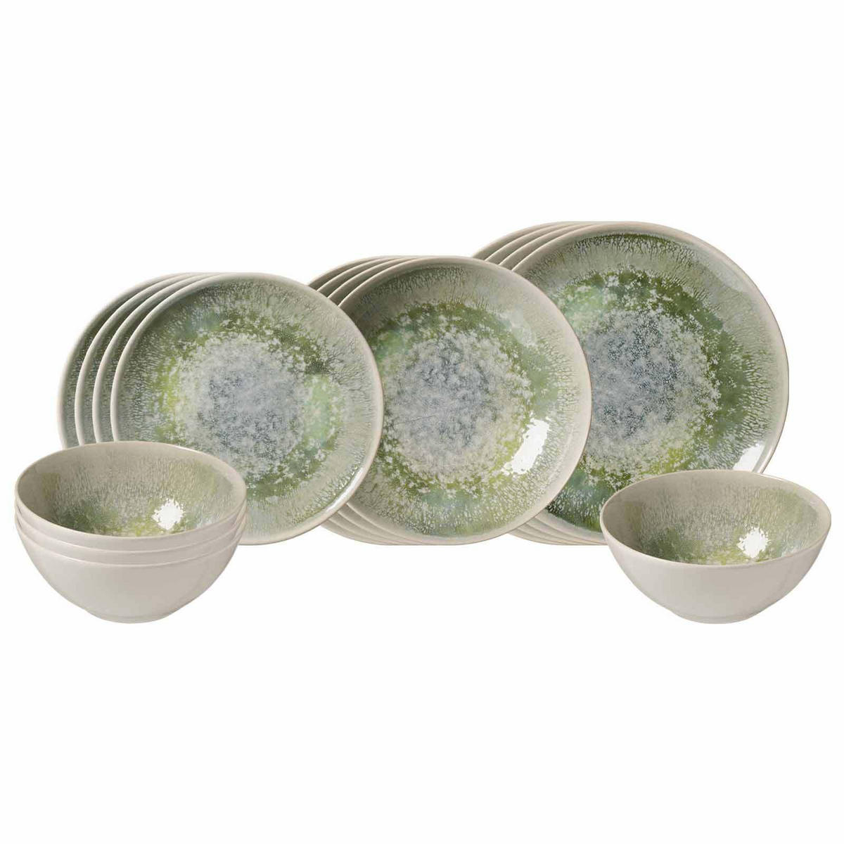 EINSTEIGER-SET Cecina Jade 16er Set - Grün, Keramik (1/1/1cm) - Ritzenhoff Breker