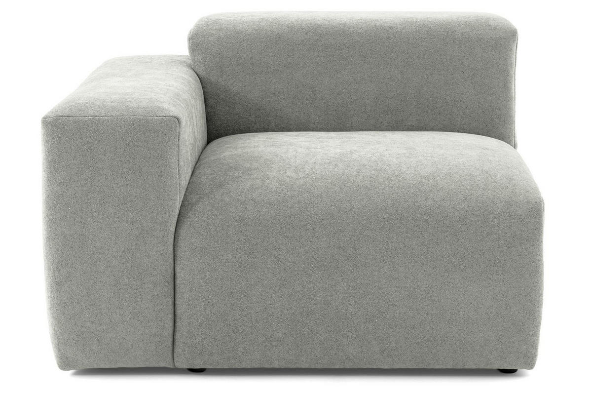 4-SITZER modulares Ecksofa HEAVEN SET 2 Rechts, Breite 300 cm Webstoff Grau - Schwarz/Grau, Holz/Kunststoff (245/300cm) - Muffo