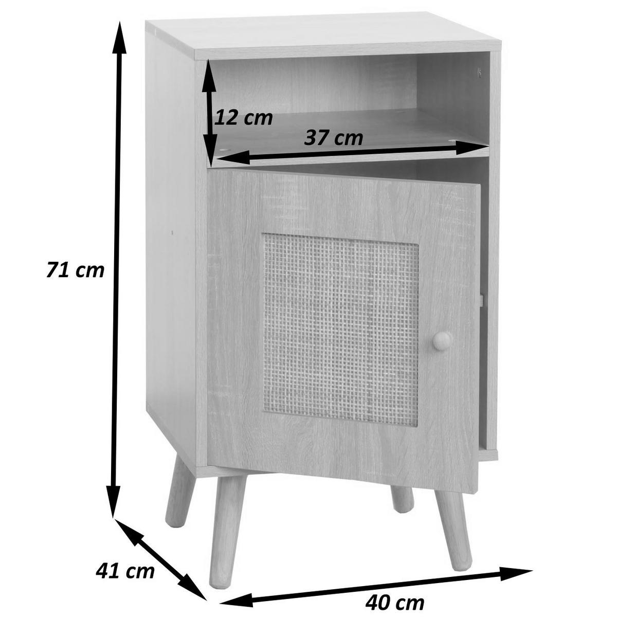 NACHTTISCH rechteckig Braun - Braun, Holz (40/71/41cm) - MCW