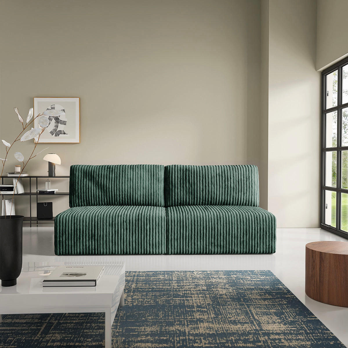 SOFA Angela 3 Sitzplätze Tannengrün - Grün, Holz (216/86/102cm) - Petits-meubles