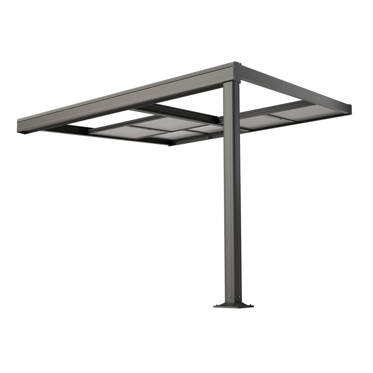 TERASSENDACH Jakarta 7x3m dunkelgrau mit Polycarbonatplatten - Dunkelgrau, Metall (300/254/700cm) - Juskys