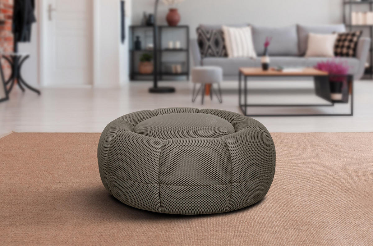 SESSEL UND POUF FIGO UND FAGO, taupe - Taupe, Holzwerkstoff/Textil (104/83/104cm) - Courtois Laville