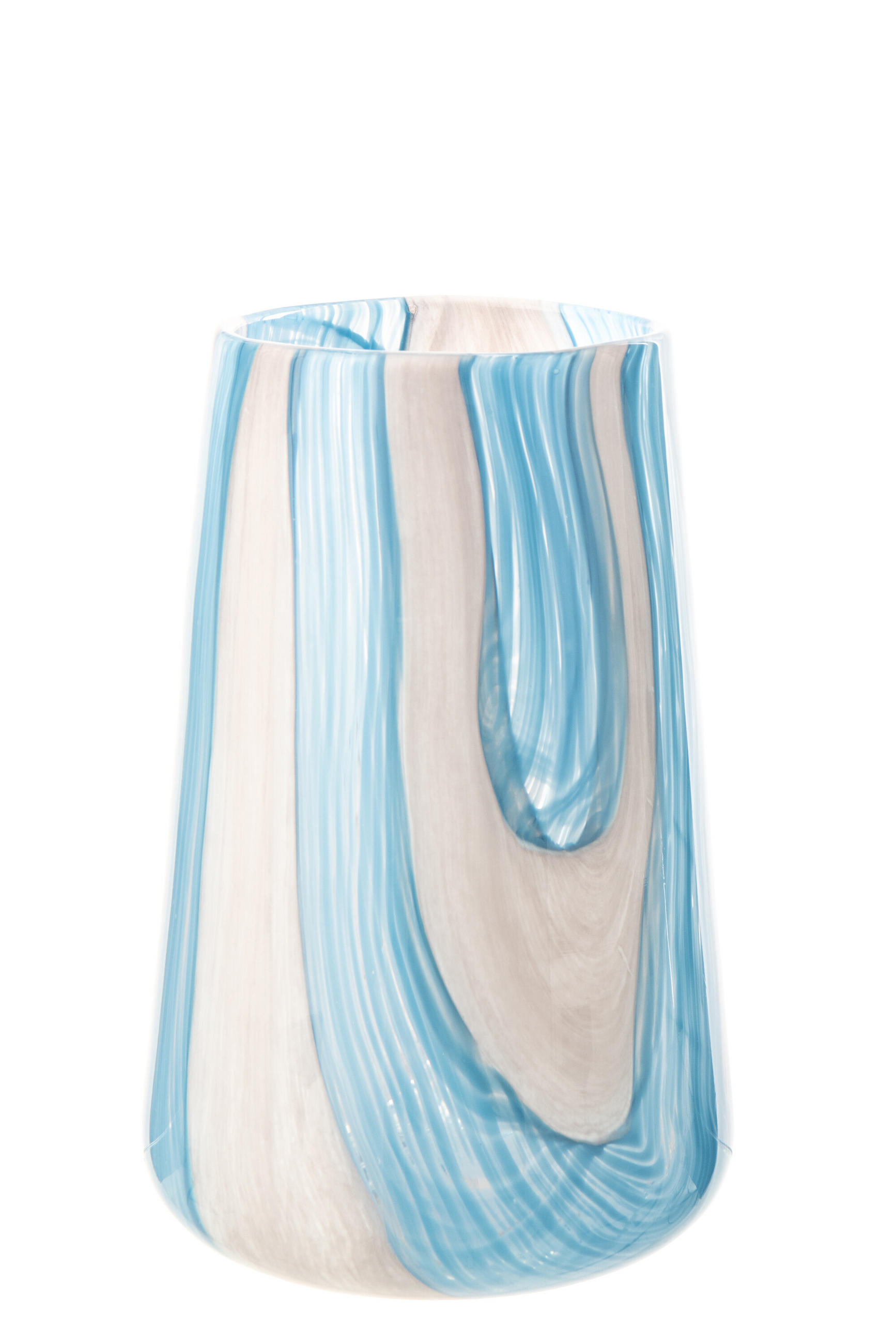 WINDLICHT GESTREIFT - Blau, Glas (19.5/30.5cm) - J-Line
