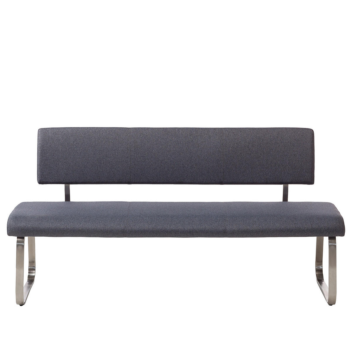 SITZBANK - Flachgewebe / Edelstahl - Anthrazit - Anthrazit/Schwarz, Textil/Metall (175/86/59cm) - home24
