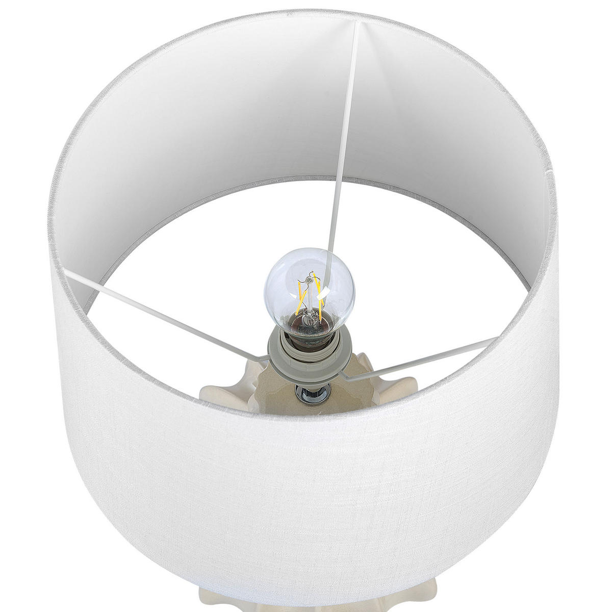 TISCHLAMPE Malabuka 35/35/46 cm - Beige, Keramik (35/35/46cm) - Beliani