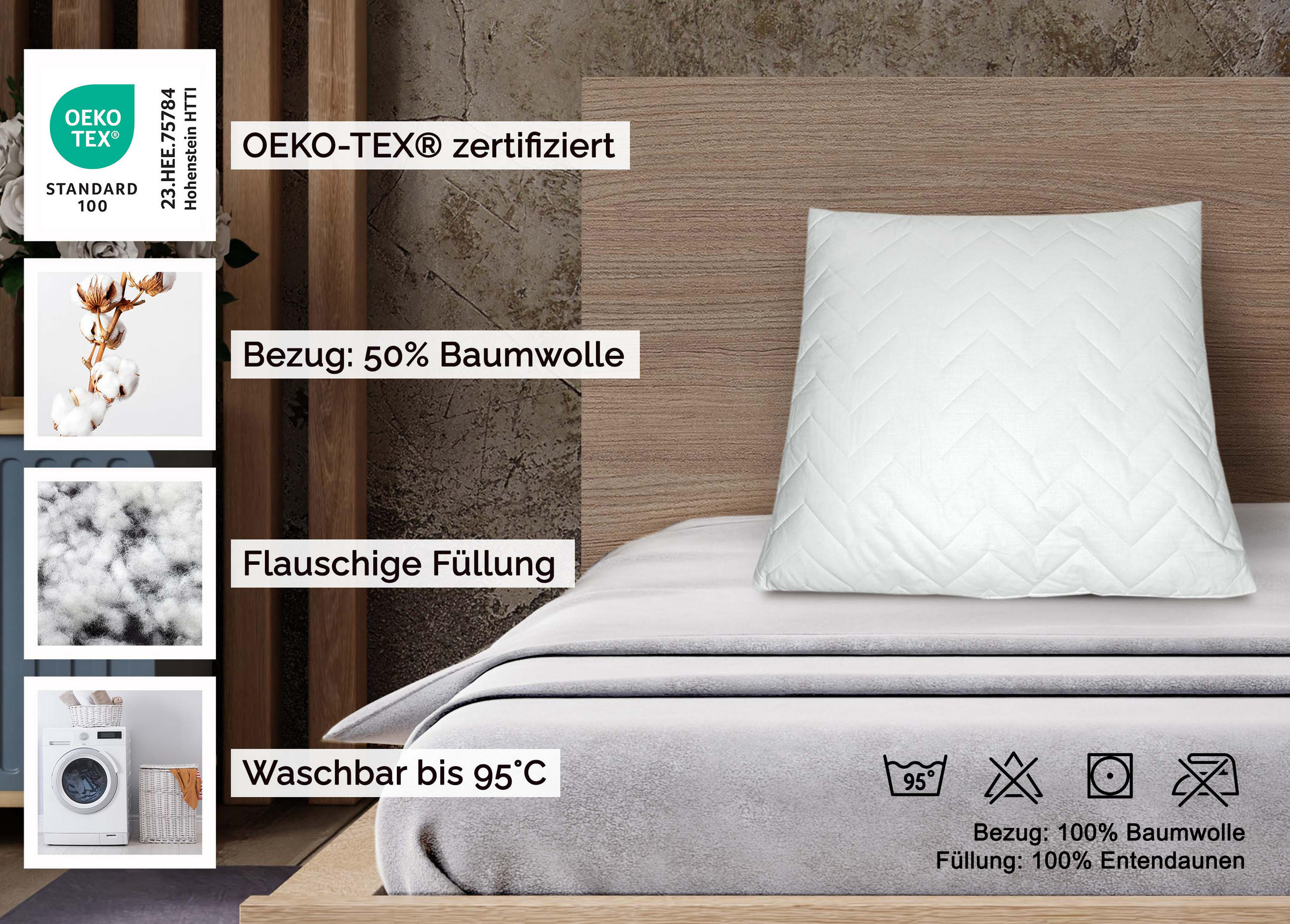 KISSEN, 2er-Set, 40x40 cm, 50% Polyester, 50% Baumwolle, Weiß - Weiß, Textil (40/40cm) - Zollner