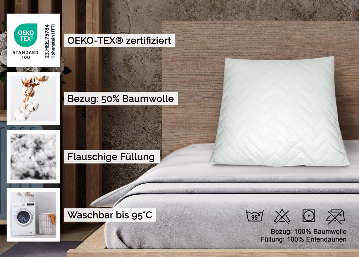 KISSEN, 2er-Set, 40x40 cm, 50% Polyester, 50% Baumwolle, Weiß - Weiß, Textil (40/40cm) - Zollner