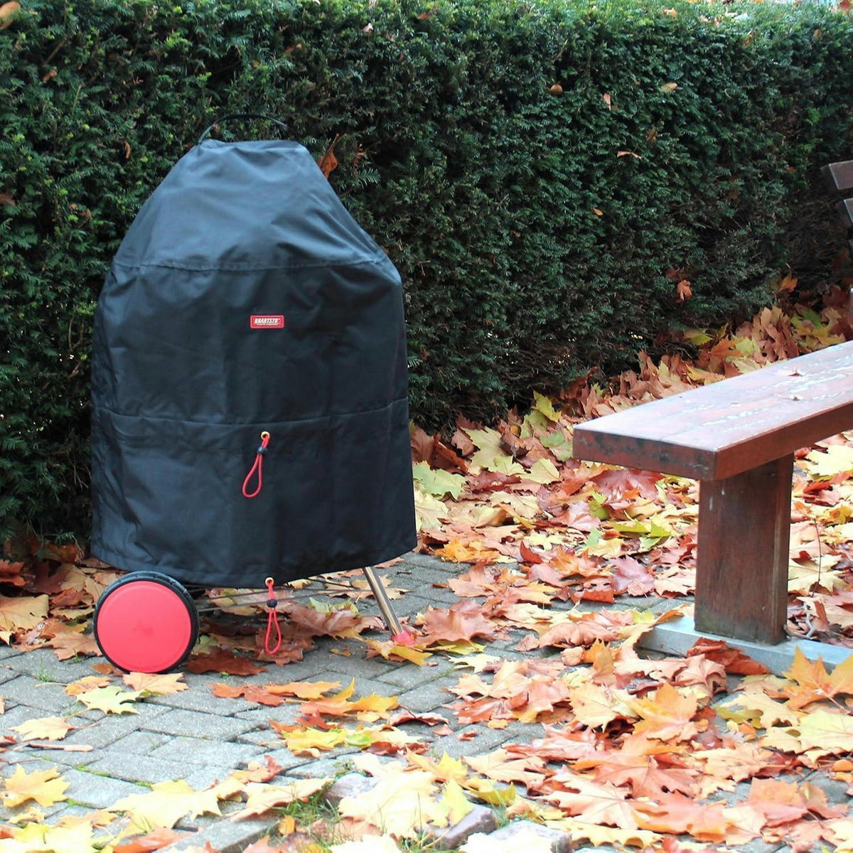GRILLABDECKUNG wetterfest für Kugelgrill bis 60 cm mit Aufbewahrungsbeutel - Schwarz, Textil (5.9/29/23cm)