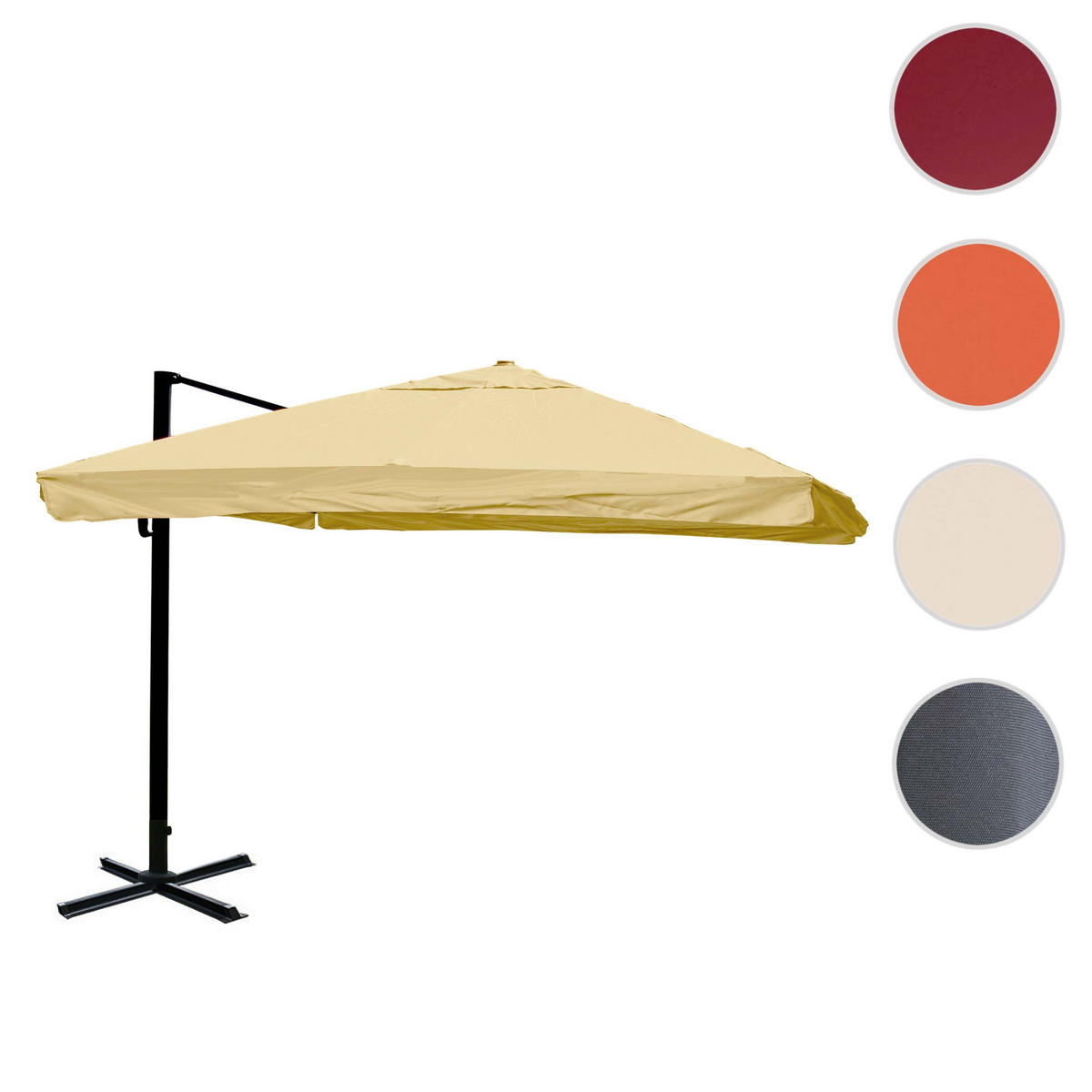 AMPELSCHIRM Cremeweiß 350/350 cm - Weiß, Textil (410/350cm) - MCW