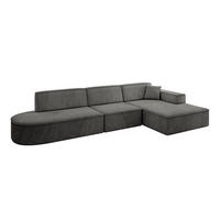 ECKSOFA Ottomane Rechts IREA-L2-v4 - 328x171x79 cm Ecru - Anthrazit, Holzwerkstoff/Textil (171/328cm) - ALTDECOR