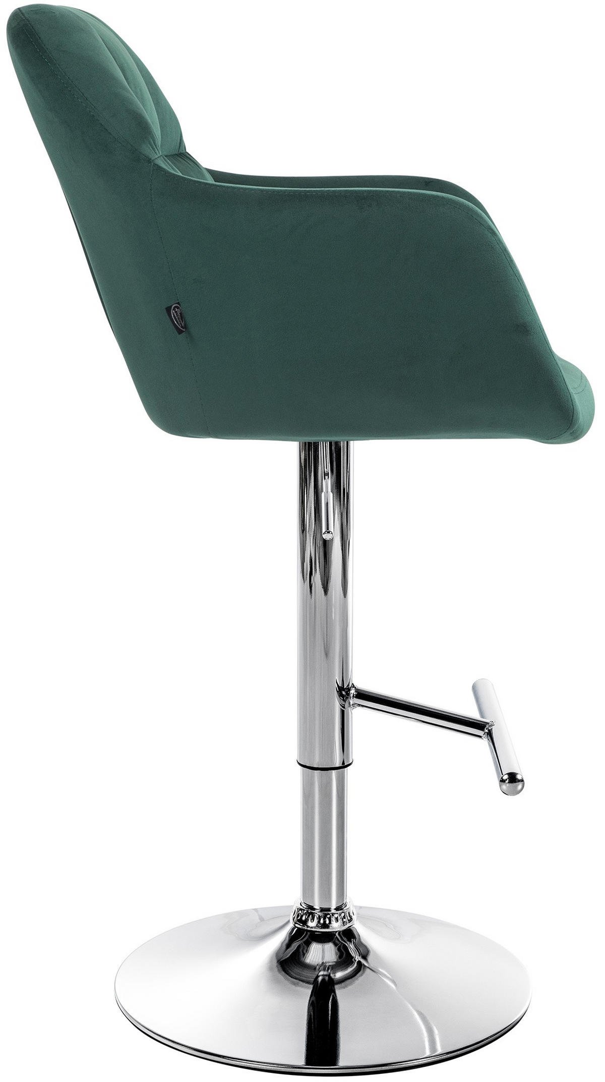 BARHOCKER Samt grün - Chromfarben/Grün, Textil (57/97/59cm) - CLP