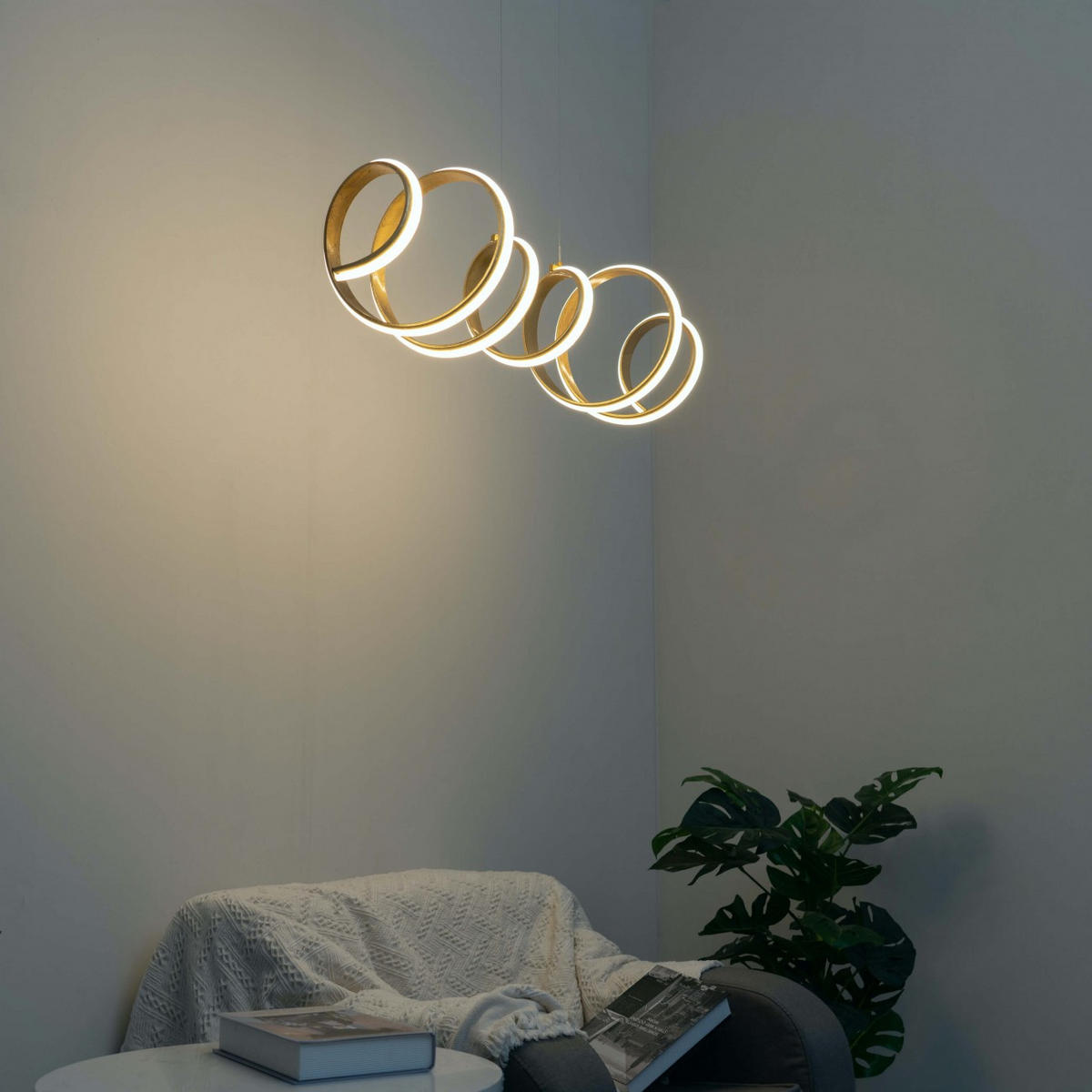 HÄNGELEUCHTE Millenium, Gold / Messing, 105cm - Goldfarben, Metall (120/28/28cm) - KOSILUM