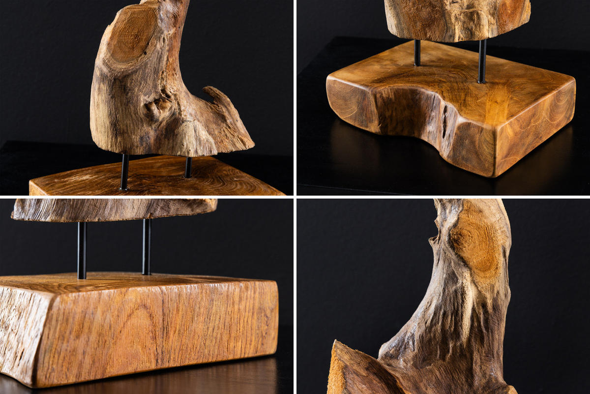 DEKOFIGUR FLAME Teakholz Natur 40 cm - Braun, Holz (20/40/15cm) - riess-ambiente